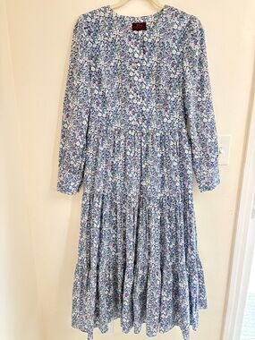 Retired J Crew Liberty Fabric June’s Meadow Midi Dress size 6 rare Floral Cotton
